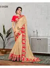 Cream Colour Norita Silk Georgette Thread Zari And Cord Embroidery Work Festive Wear Saree 11420